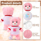 Deekin Get Well Soon Gifts for Kids Injured Recovery Bear Stuffed Animal Gifts Bear for Kids mature-themed with Broken Arm After Surgery Soft Bandage Plush 10 Inches (Pink Leg Injury)