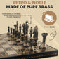 Blessings Decor Collectible Premium Metal Brass Chess Board Game Set Brass Chess Pieces Men With Free Complimentary Box