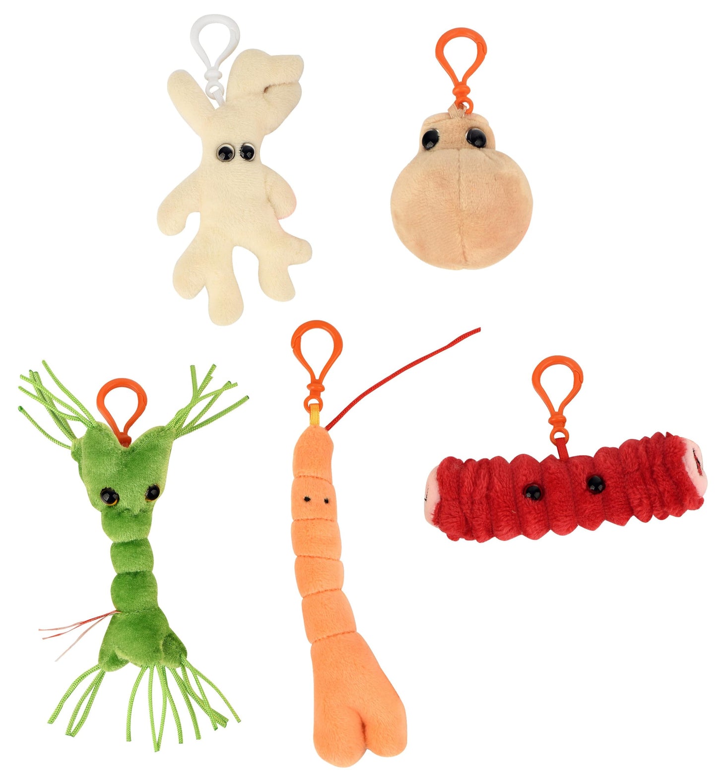 GIANT MICROBES Body Cells Gift Box - 5 Plush Cell Charms, Multicolor, Science Teacher Gifts, Model GMUS-BX-0106