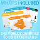 Countries Of The World Flashcards – 290 Country & Us States Complete With Capital, Continent, Flag & More – Educational Geography Flash Card Game Gift For Kids, Family & Adults [Updated August 2024]