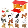 ONEST 18 Pieces Mini Dog Figurines Playset Hand Painted Tiny Dogs Realistic Detailed Plastic Puppy Figures Toys Small Dog Figuri