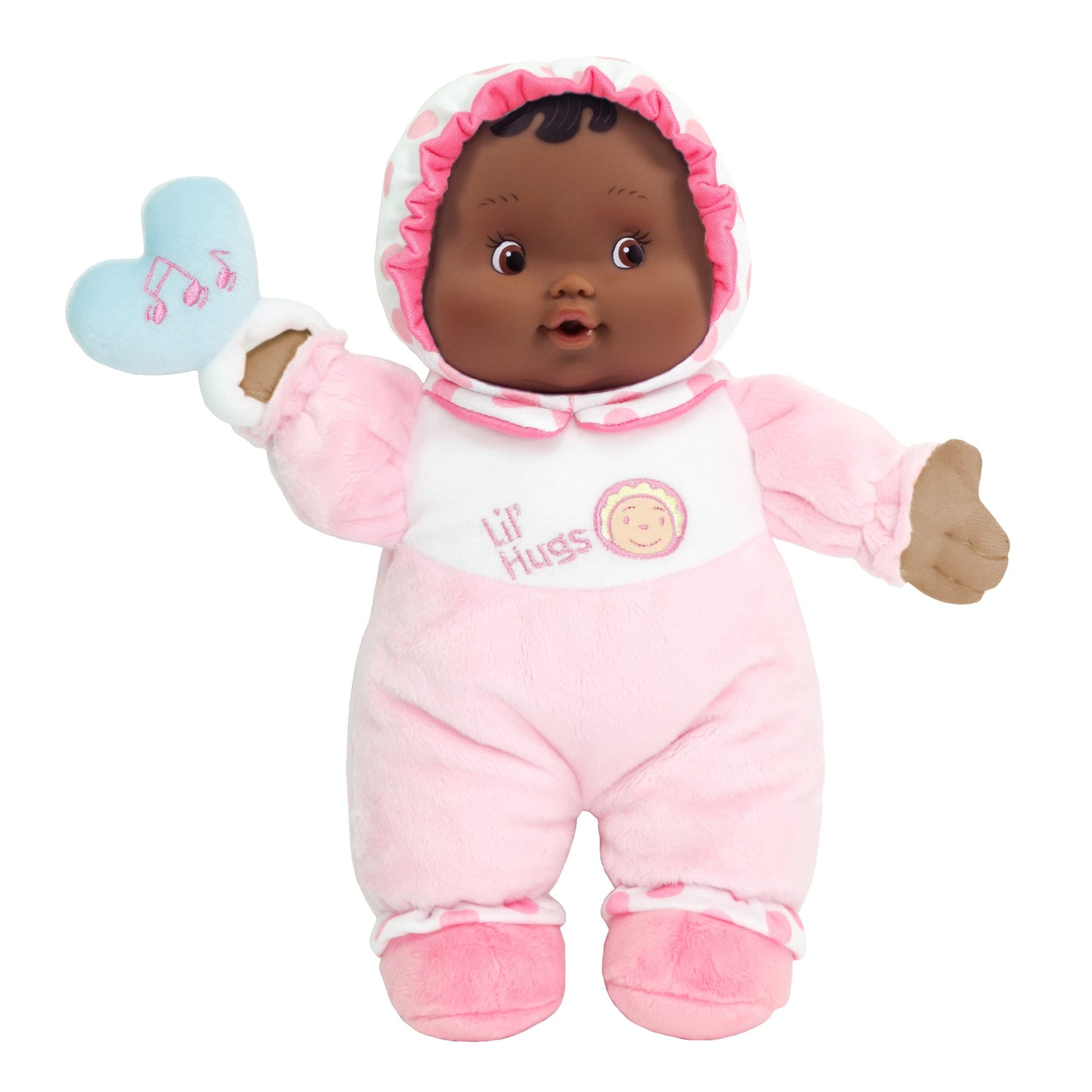 JC Toys Lil Hugs Hispanic Pink Soft Body - Your First Baby Doll - Designed by Berenguer - Ages 0+