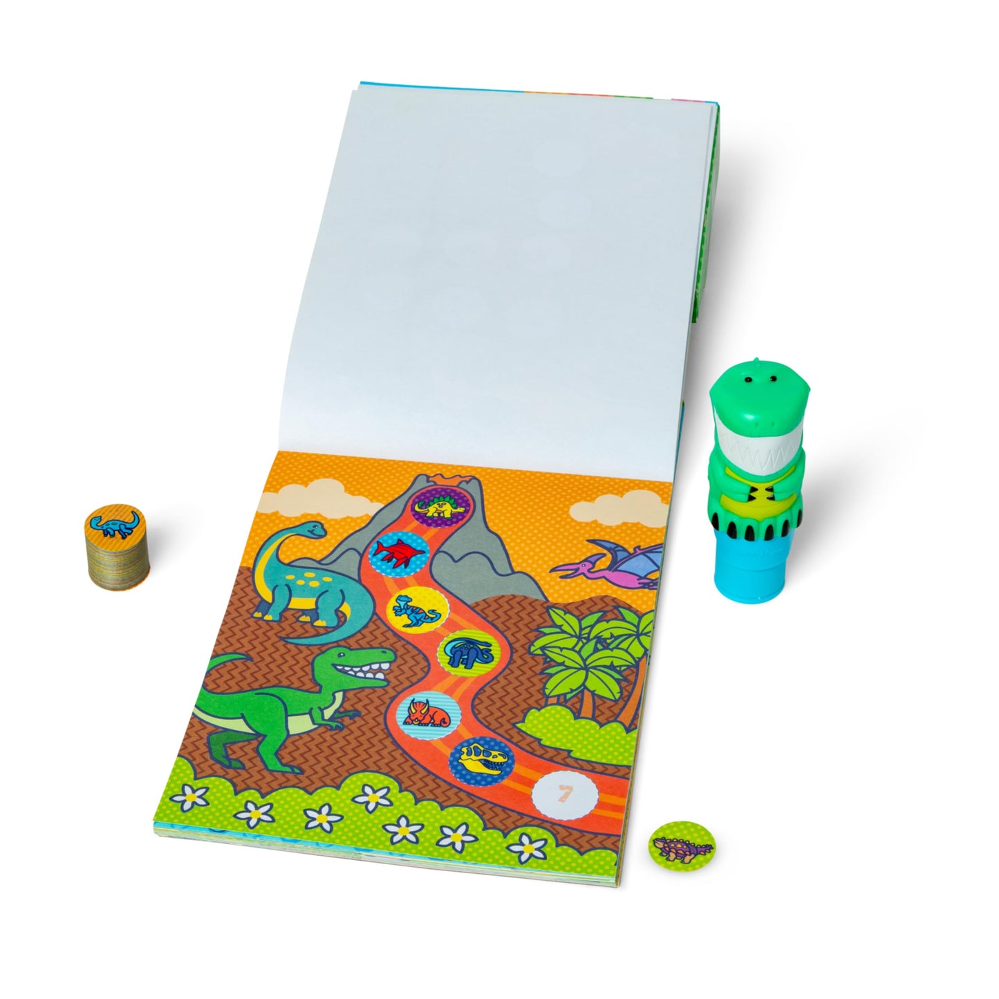 Melissa & Doug Sticker Wow! Dinosaur Bundle: Sticker Stamper, 24-Page Activity Pad, 600 Total Stickers, Arts and Crafts Fidget T