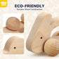 Toy Life Wooden Toys Cars, Animal Wooden Cars, Montessori Toys For Babies 0-6-12 Months, Wooden Baby Toys For 1 Year Old Boy Birthday Gift, Baby Boy Nursery Decor, Elephant & Rabbit Toy Car