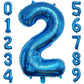 Paticool 40 Inch Blue Number Balloon 2, Large Number Foil Balloons Mylar For Girl Boy Birthday Party Celebration Decorations Sup