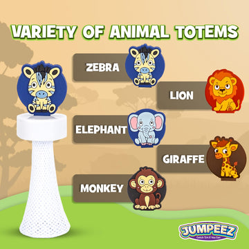 Ipidipi Toys Jumpeez Safari Rocket Poppers - Fun Jumping Bounce Poppers For Kids - Easter Egg And Basket Fillers, Classroom Game