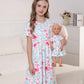 Bow Dream Girls Cute Pattern Dress And Matching American Girl Doll Clothes Accessories For Girls Flamingo Size 110