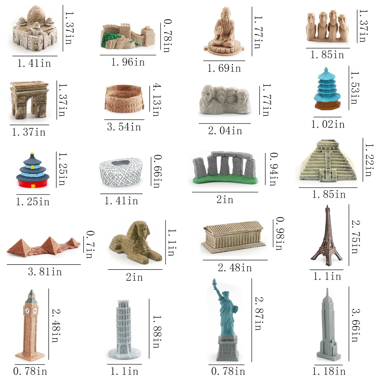 Onest 14 Pieces Mini Egyptian Figurine Playsets Famous Architecture Figurines Toys For Boys And Girls