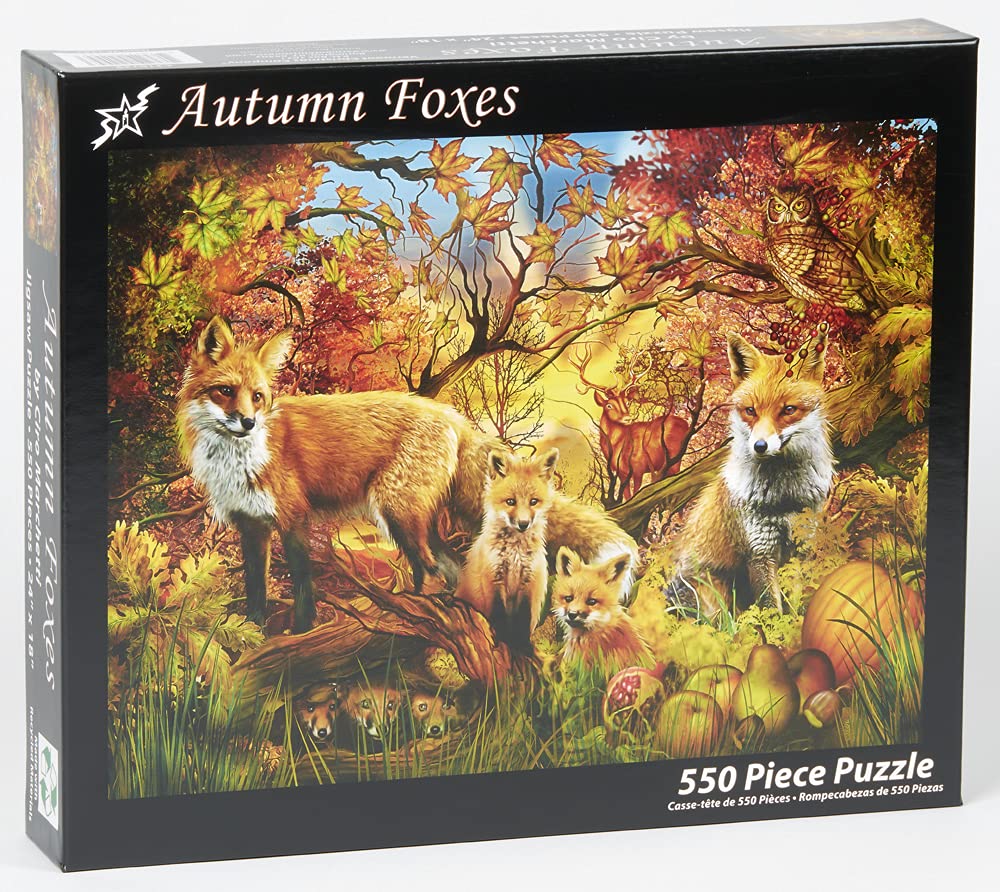Vermont Christmas Company Autumn Foxes Jigsaw Puzzle 550 Piece