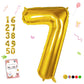 Smlpuame 40 Inch Number Balloon 0-9 Gold Large Number 7 Balloons,Digital Balloons For Birthday Party Celebration Decorations Sup