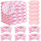 Fanfanwin 18 Pcs Sleepover Party Supplies for Girls, 6 Style Cute Pink Plaid Blanket 6 Coral Fleece Spa Headband 6 Plush Pink Ey