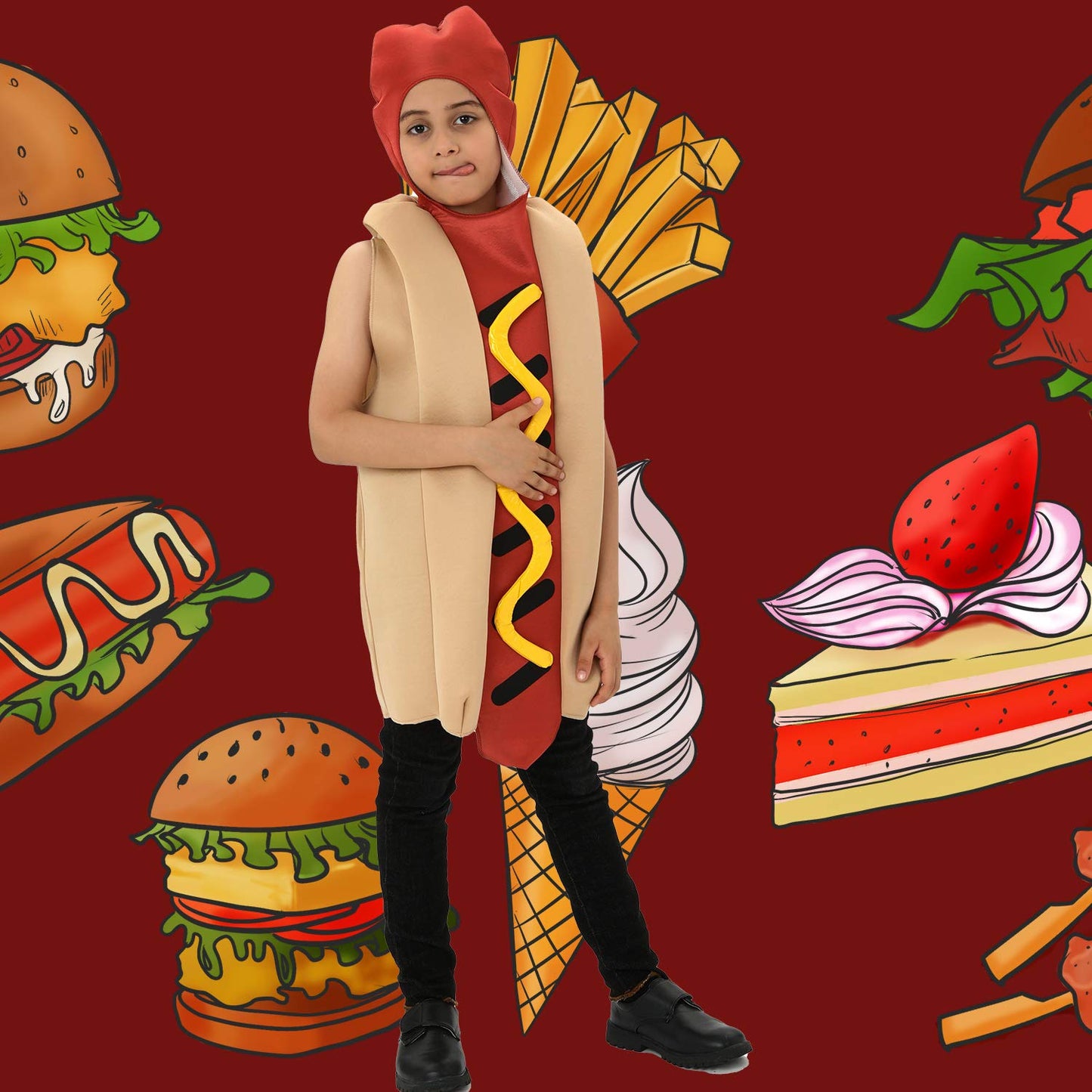 Leadtex Children'S Hot Dog Costume-Funny Halloween Costumes,Size Standard 6-10Years.