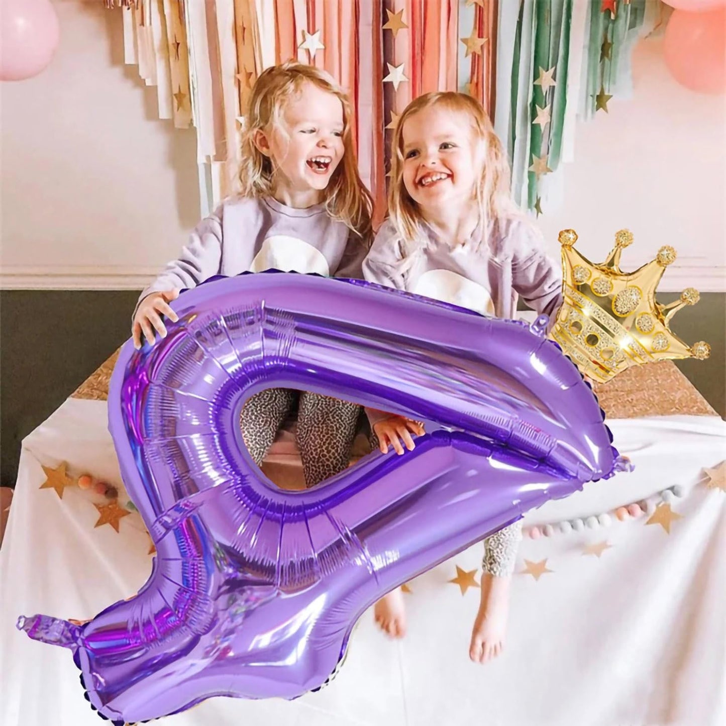 40 Inch Purple Number 4 Balloon,Giant Large Number 4 Balloon,4Th Birthday Mermaid Balloons,Children'S Birthday Party Baby Shower
