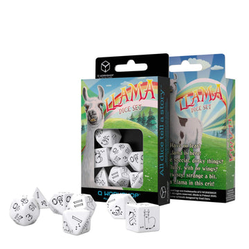 Q-Workshop Bright Llama Dice Set (White & Black)