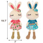Set Of 2 Plush Bunny Rabbit, 18.3 In Doll Stuffed Easter Bunny Rabbit Animal Toy Huggable Rabbit, Cute And Cuddly Friend For Boy Girl, Birthday Gift, Pink & Blue
