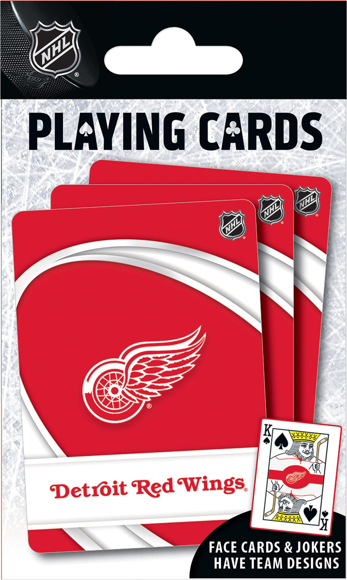 MasterPieces Family Games - NHL Detroit Red Wings Playing Cards - Officially Licensed Playing Card Deck For Adults, Kids, And Fa
