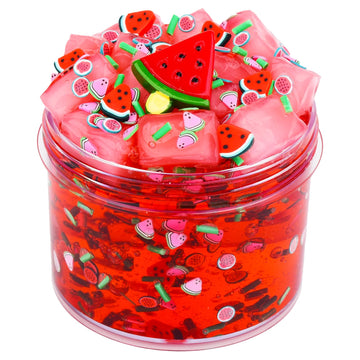 Red Jelly Cube Crunchy Slime, Premade Jelly Clear Crunchy Slime For Girls & Boys, Super Soft Non-Sticky Cute Stress Relief Toy, Party Favor For Kids