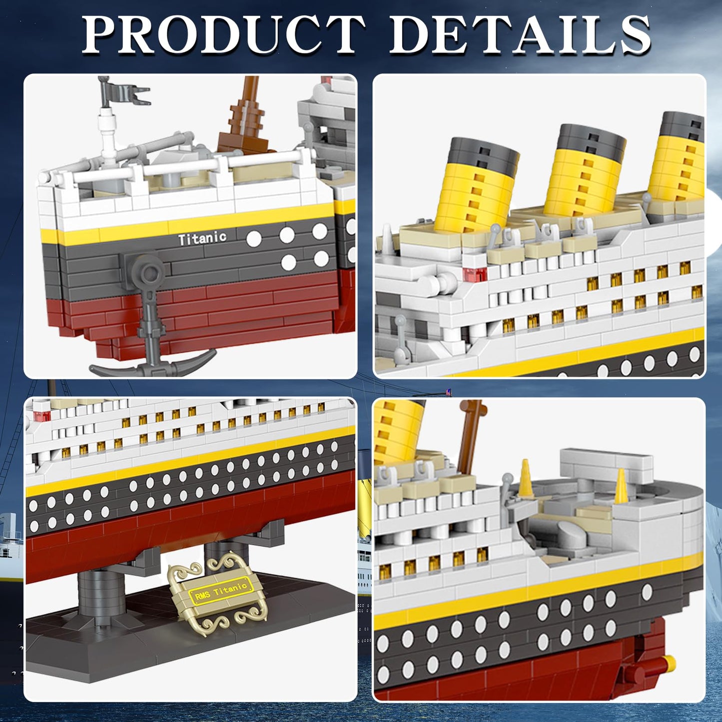 Micro Mini Blocks Titanic Model Building Set 2383PCS, No Compatible with Lego Titanic, 3D Titanic Model Building Set Blocks, Min