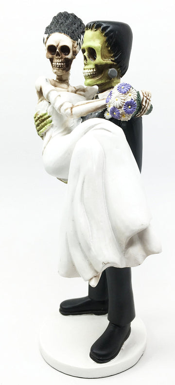 Day Of The Dead Wedding Skeleton Frankenstein Skull Bride And Groom Couple Figurine Dia De Muertos Sculpture Gift