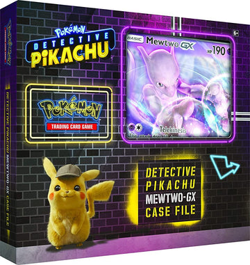 Pokemon TCG Detective Pikachu Mewtwo-GX Case File with 6 Booster Packs, Foil Promo GX Card, Oversized GX Card - Original Version, Box