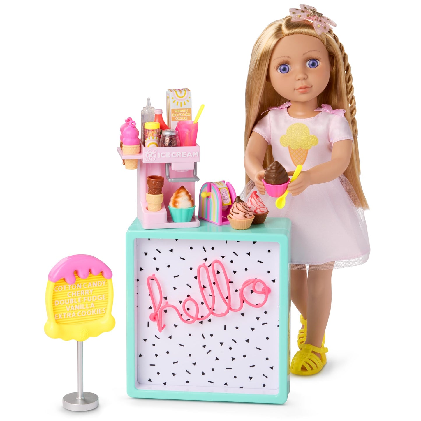 Glitter Girls - 14-Inch Fashion Doll & Play Food Set - Blonde Hair & Violet Eyes - Play Food & Pet Comb - Accessories for 14-Inc