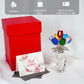 H&D HYALINE & DORA Crystal Rose Figurine - Multicolor Flower Gift for Women - Wedding Collectible with Gift Box