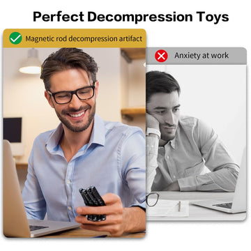 Set of 16 Magnetic Sticks Fidget Toys for mature-themeds Relieve Anxiety and get rid of Boredom Lightweight Design and Portable Magnetic Toys for mature-themeds mature-themed Gadgets for Finger Dexterity