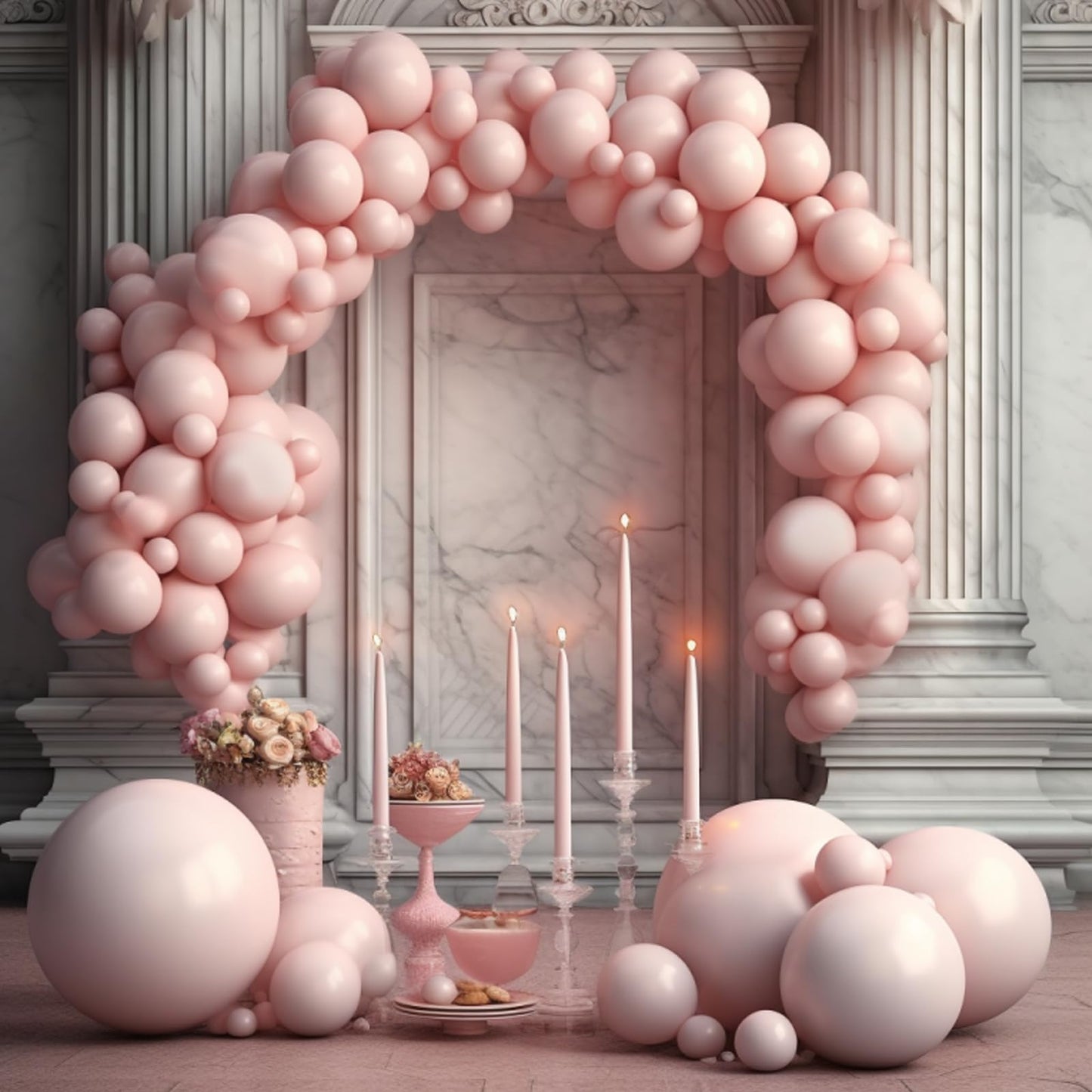 130Pcs Pastel Pink Balloons Different Sizes 18'' 12'' 10'' 5'' Balloon Garland Arch Kit Perfect For Birthday Party, Graduation,