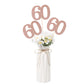 Gexolenu No 60, 10 Pack Double-Sided Rose Gold Glitter 60Th Birthday Centerpieces For Tables, Number 60 Birthday Table Toppers P