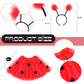 Satinior Ladybug Costume Accessories Tutu Skirt Ladybug Wings Antenna Headband Striped Knee Thigh High Socks Party Favor