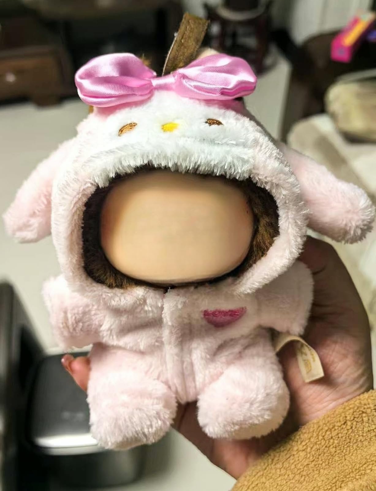 Doll Outfit Clothes Set for 17cm Dolls  enhanced Fashion Hat Overalls Sweater Bag Dress Jumpsuit for Dolls Accessories (NO Doll) (Pink Jumpsuit)