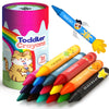 ZENO Jumbo Crayons (16 Colors) - Non-Toxic, Washable, Easy-to-Hold Art Supplies for Toddlers and Kids - Perfect for Travel, Lear