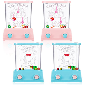 Gejoy 4 Pieces Water Games Handheld Valentines Day Gifts For Kids Mini Waterful Ring Toss Retro Pastime Toys Car Games Birthday Party Favor For Classroom Kids Adults Gifts(Lively Style)