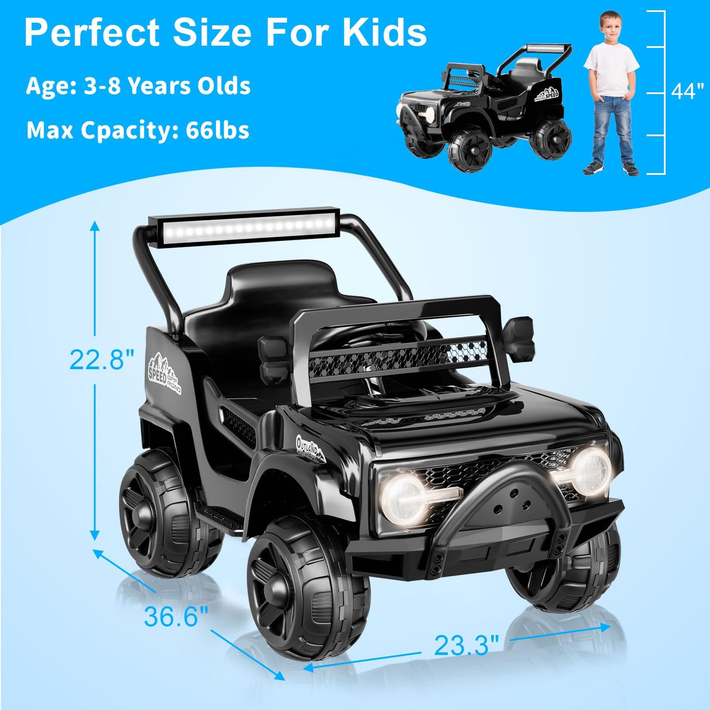 12V Kids Electric Car, Ride On Toys With Parent Remote, Spring Suspension, Bluetooth, Led Lights, 3 Speeds, Power Wheels With Re