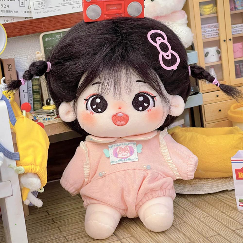Niannyyhouse 20Cm Plush Doll Girl Humanoid Stuffed Body No Attribute 8'' Normal Body Wearable Clothing Dress Up Gifts (A-14-With