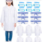 Unittype 6 Set 66 Pcs White Kids Lab Coats Bulk Children Girl Doctor Scientist Costume Lab Coat Goggles Test Tube Eyedropper(S)