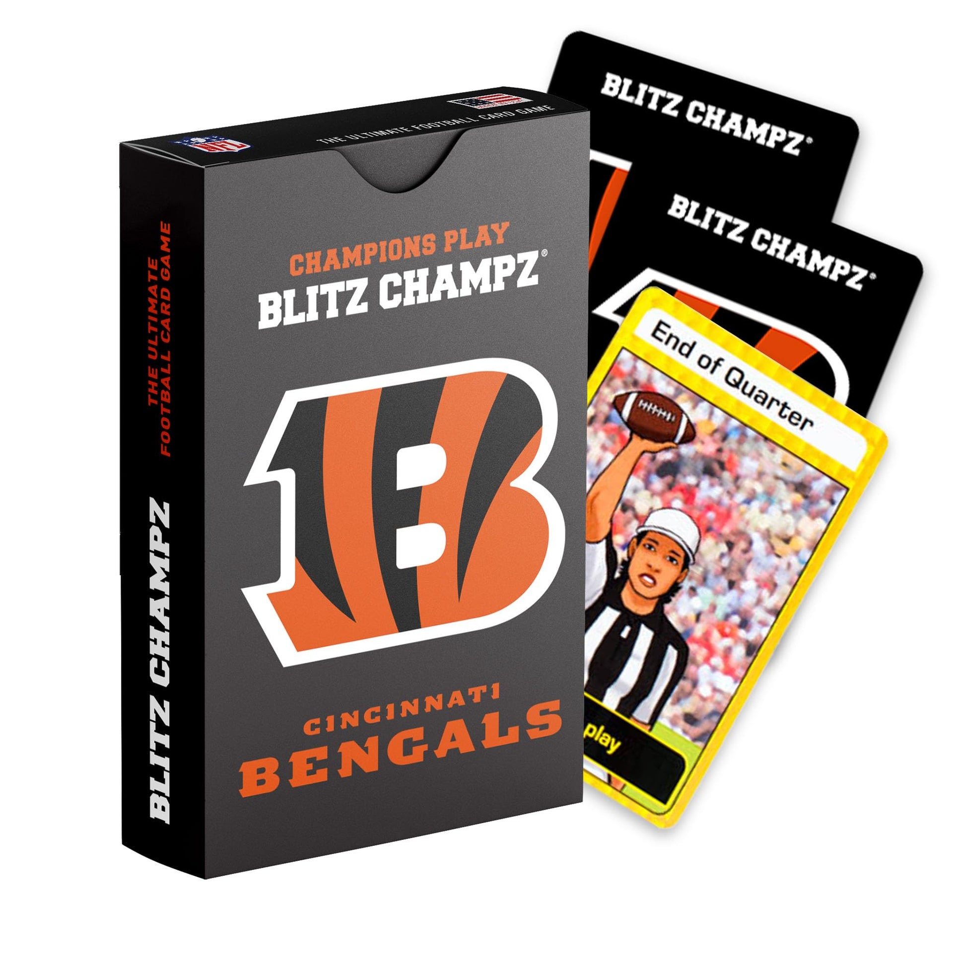 Blitz Champz Cincinnati Bengals - Official NFL Playing Cards & Bengals Gifts for Men & Women, Fun Travel Card Games for Adults &