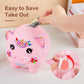 Piggy Bank Girls, Unbreakable Piggy Banks Large Money Coin Bank For Kids With Diy Stickers, For Birthday, Easter, Baby Shower, Pink