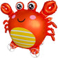 Walking Crab Balloon with Wheels Self Standing Ocean Animal Foil Balloons party decorations for Fun kids Cute Sea Theme Birthday