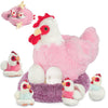 Youthfuljive 9 In 1 Chicken Stuffed Animal Set, Stuffed Chicken Plush Toys Zippered Egg Laying Hen With Baby Chicks Plush Chicke