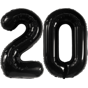 Katchon, Black 20 Balloon Number - 40 Inch | 20Th Birthday Decorations For Men, Number 20 Birthday Balloons | 20 Year Old Birthday Decorations | 20 Birthday Decorations, 20Th Anniversary Decorations