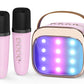 FLUESTON Mini Karaoke Machine for Kids Adults, Portable Bluetooth Speaker with 2 Wireless Microphones, Birthday Kids Gifts Toys 