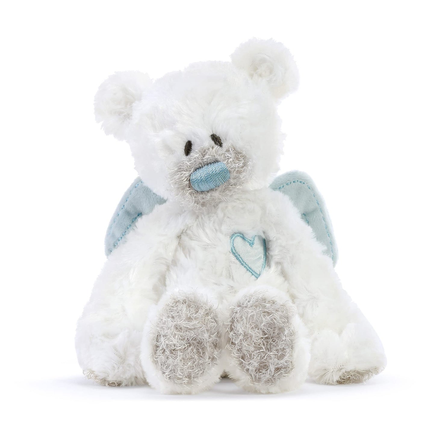 Demdaco Blue Guardian Angel Bear 9.5 Inch Plush Children'S Stuffed Animal Activity Rattle Toy