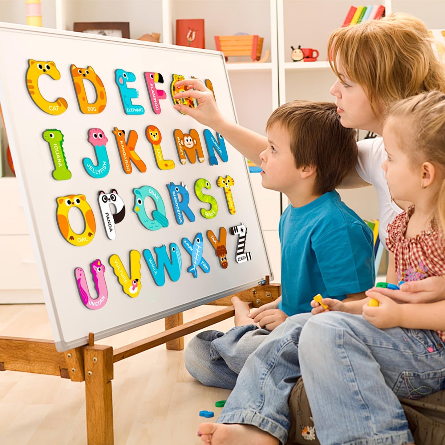 Magnetic Letters for Toddlers, 26PCS Cute Animal Alphabet Magnets Letters Learning Toys for Toddlers 3+ Uppercase ABC Magnets fo