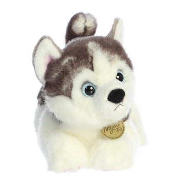 Aurora Adorable Miyoni Tots Siberian Husky Pup Stuffed Animal - Lifelike Detail - Cherished Companionship - Gray 10 Inches