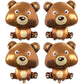 Big Bear Balloons Cute Brown Bear Balloons Animal Woodland Bear Balloons For Jungle Safari Theme Kids Birthday Party Decorations