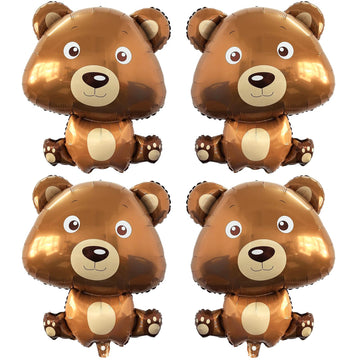 Big Bear Balloons Cute Brown Bear Balloons Animal Woodland Bear Balloons For Jungle Safari Theme Kids Birthday Party Decorations