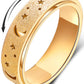 Mhwtty Anxiety Ring For Women Fidget Ring Stainless Steel Spinner Rings Fidget Toys Adults Thumb Ring Gift For Women Men Gold Si