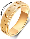 MHWTTY Anxiety Ring for Women Fidget Ring Stainless Steel Spinner Rings Fidget Toys mature-themeds Gift for Women Men Gold Size 9