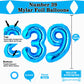 Uwpvowsr Blue Number 39 Balloons 40'' Foil Number Balloon 39Th Birthday Balloons Digit 39 Helium Big Balloons For Birthday Party